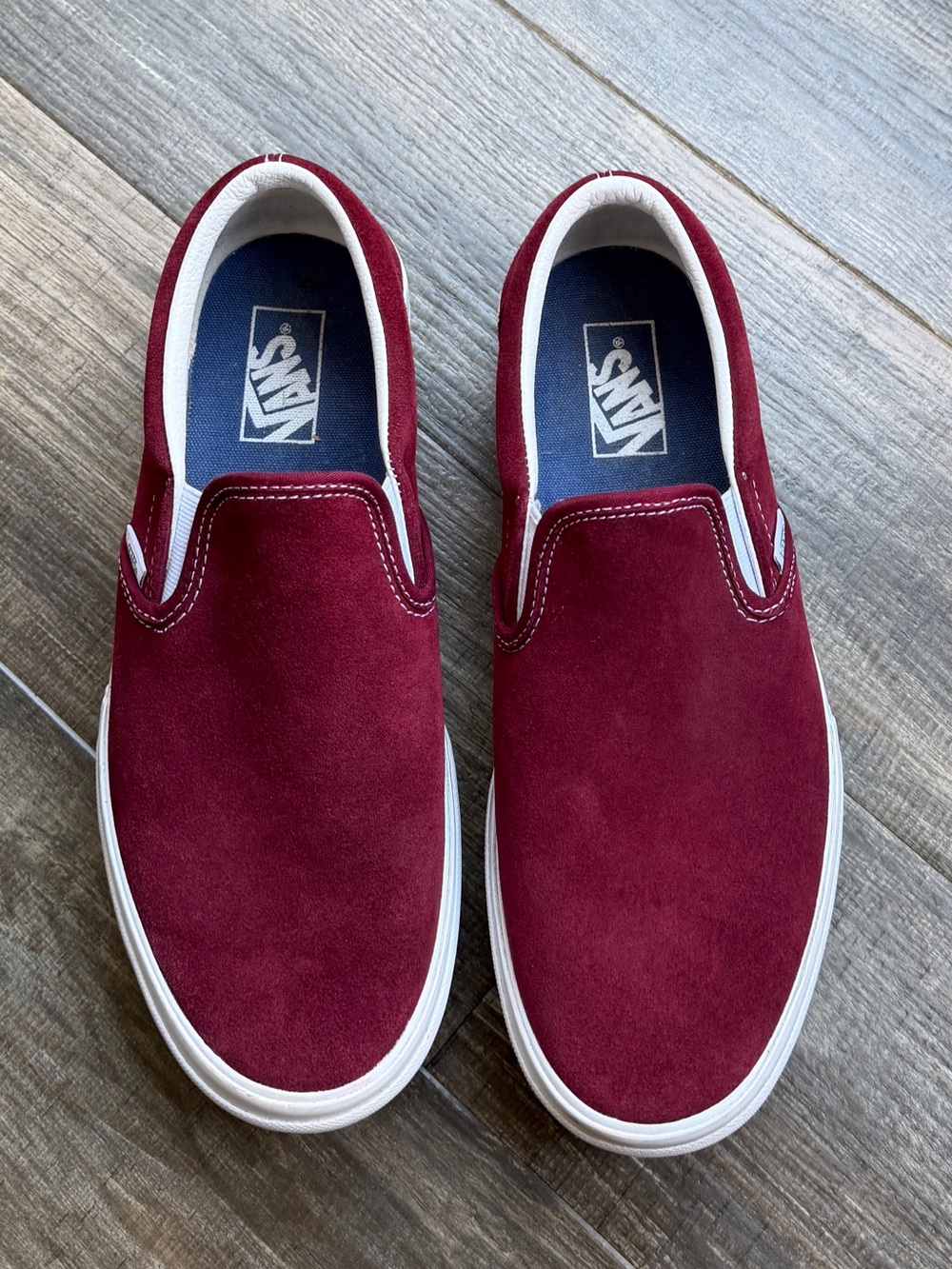 Vans classic slip on stacked suede pomegranate/ true white mens 9.5 - Picture 3 of 5